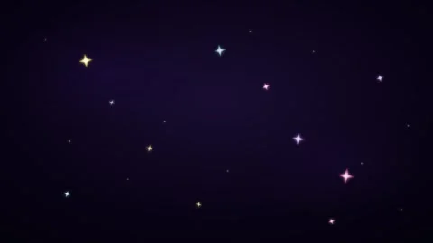 Deep purple night sky with scattered glowing stars in various pastel colors 動画素材 336365069