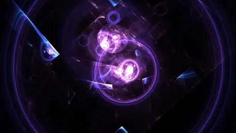 Deep Purple Quantum Ring Portal and Tunnel Zoom Loop Stock Footage 345969889