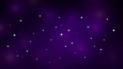 Deep purple starry night sky with glowing white and purple starbursts and b.. 動画素材 336365067