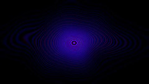 Deep purple waves pulse from a central glow Stock Illustration