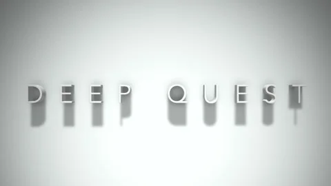 Deep Quest 3D title animation with shadows on a white background Stock Footage 296590055