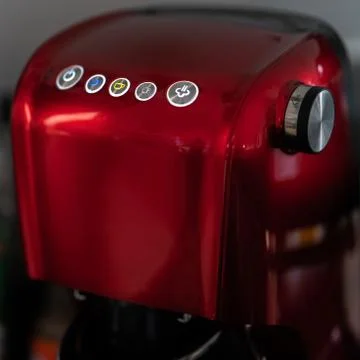 Deep Red Coffee Machine Stock Photos