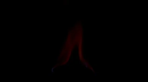 Deep red fire isolated on black Stock Footage 36438259