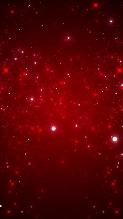 Deep red glitter light backdrop floating particles, bokeh circles, and sparkling Stock Footage 340468537