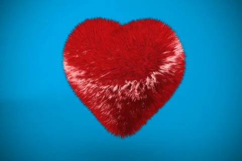 Deep red heart on blue background Stock Illustration