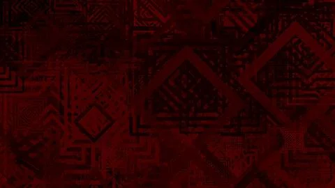Deep red hues form complex geometric patterns Stock Illustration
