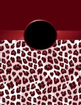 Deep Red Leopard Print with Rosette Stock Illustration