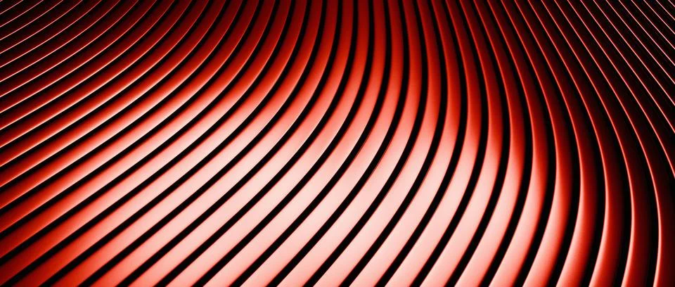 Deep Red Metallic Smooth Surface Texture Background with Subtle Curving Par.. Stock Photos