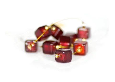 Deep red Necklace with gold elements Stock Photos