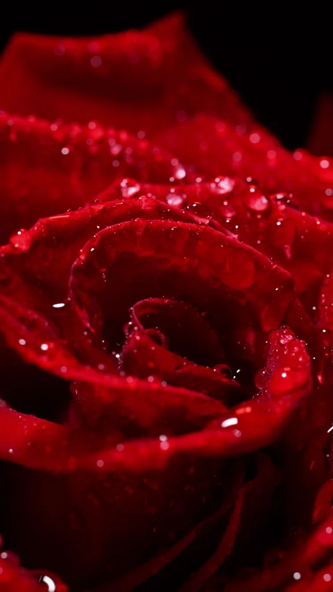 Deep red rose macro with drifting focus and sensual texture. 库存影片 330164266