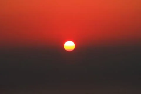 Deep red sunset scenery Stock Photos
