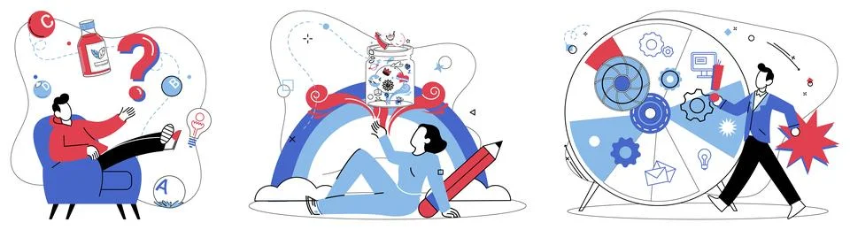 Deep reflection. Dive into pool uncertainty, where deep reflection becomes .. Illustrazione stock