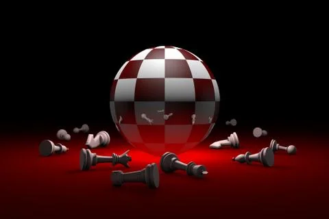 Deep  relax (chess metaphor). 3D render illustration. Free space for text. Stock Illustration