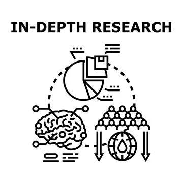 Deep research collecting global data for analysis Stock Illustration