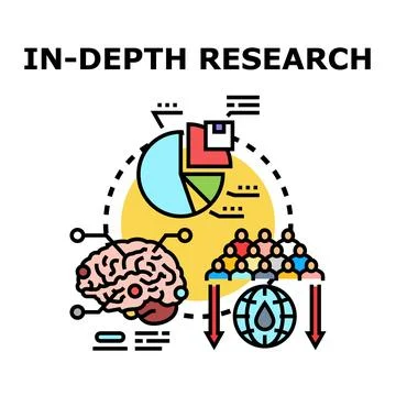Deep research collecting global data for analysis Stock Illustration