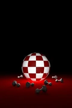 Deep rest (chess metaphor). Vertical image. 3D render 스톡 일러스트