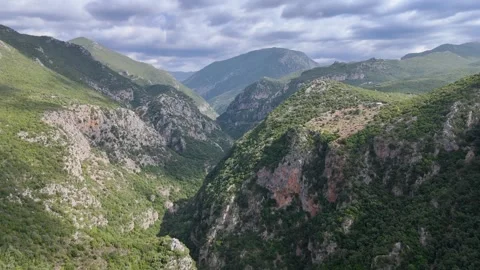 Deep Rocky Mountain Gorge in Greece Stock Footage 336562592