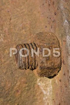 Deep rust on screw Stock Photos