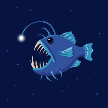 Deep sea angler fish vector Illustrazione stock