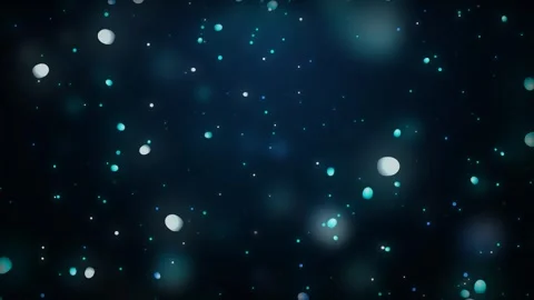 Deep sea bioluminescent background with floating glowing particles Video stock 342798304