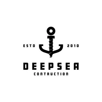 Deep Sea Construction Logo Stock Illustration