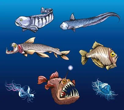 Deep sea fish Stock Illustration