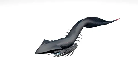 Deep Sea Leviathan Monster in Dark Ocean Stock Footage 336522748