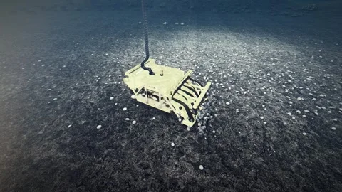 Deep-sea mining vehicle extracting polymetallic nodules rich . Stock Footage 320798590