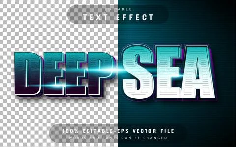 Deep sea text effect editable Stock Illustration