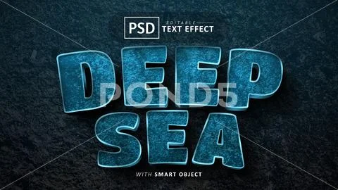 Deep sea text effect editable Modello PSD