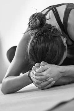 Deep Seated Forward Bend Holding Foot Stock Photos