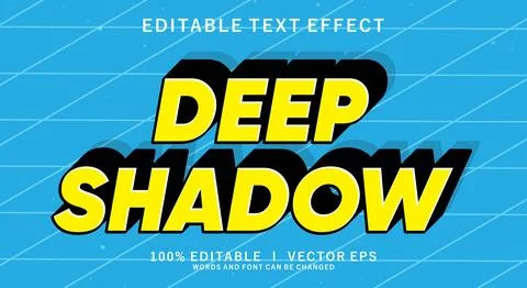 Deep shadow vector text effect with modern style design Stock Illustration