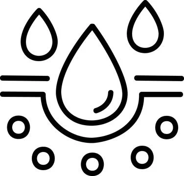 Deep Skin Pores Hydration Drops Icon Stock Illustration