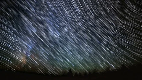 Deep Sky and Space Milky Way Abstract Star Trails Night Time Lapse Stock-Footage 81888649
