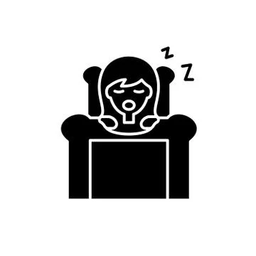 Deep sleep black icon, vector sign on isolated background. Deep sleep concept 스톡 일러스트