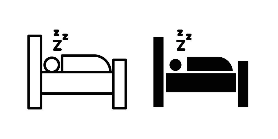 Deep sleep icon set modern line and solid style collection. Stock Illustration