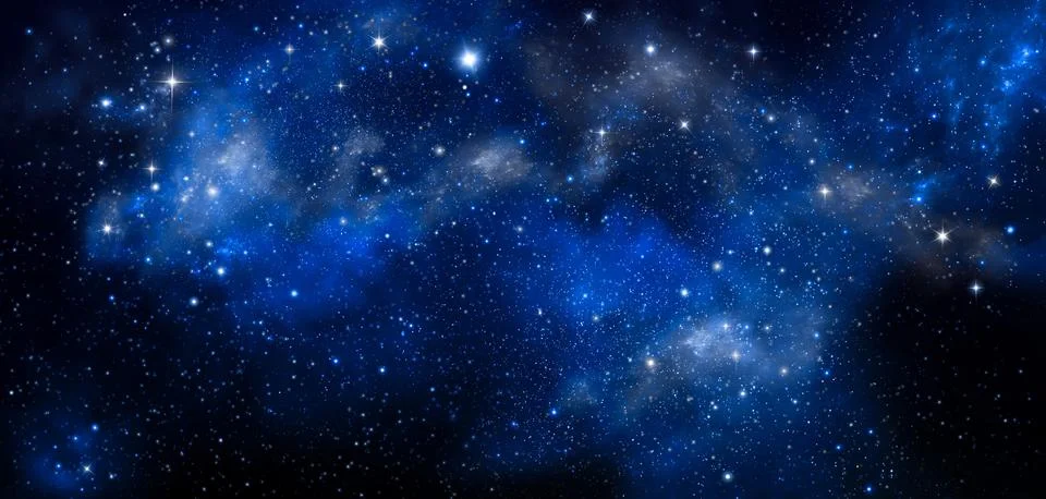 Deep space, abstract blue background Stock Illustration