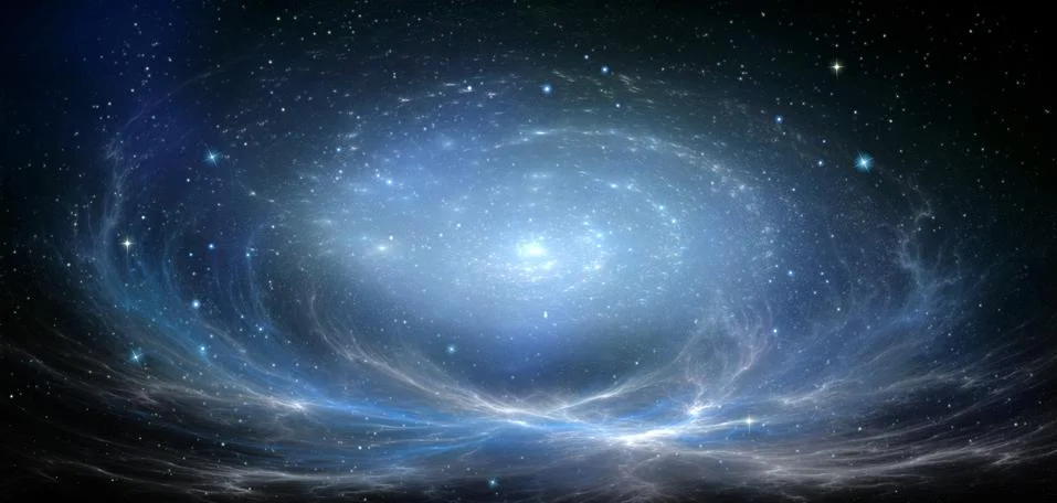 Deep space, abstract blue background Stock Illustration