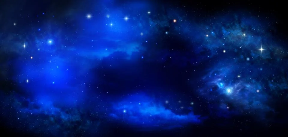 Deep space, abstract blue background Stock Illustration