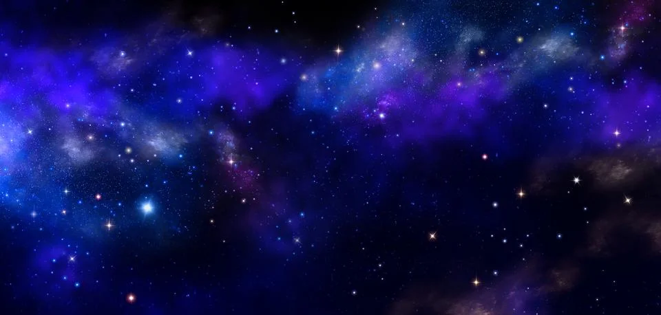 Deep space, abstract blue background Stock Illustration