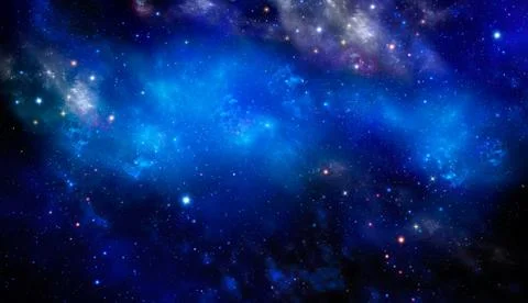 Deep space, abstract blue background Stock Photos