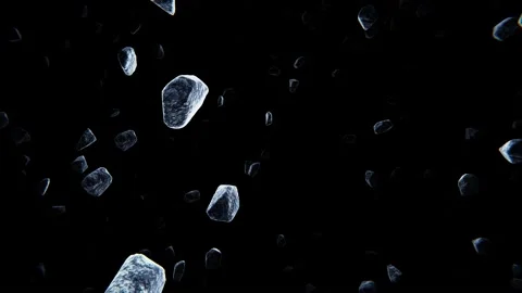 Deep space asteroids looping 3D animation Stock-Footage 165446850