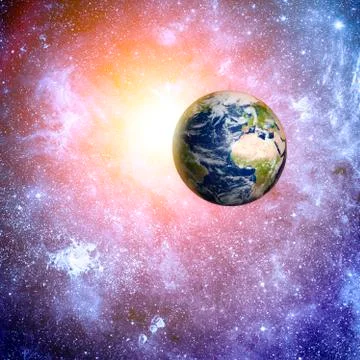 Deep space background elements of this image furnished by nasa Stock Illustration