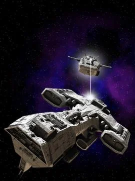 Deep Space Battle Stock Illustration