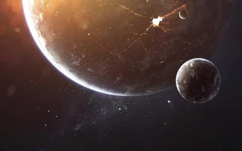 Deep space, beauty of endless cosmos. Science fiction wallpaper. Elements of 스톡 일러스트