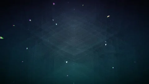 Deep Space Blue with Hexagons and Drifting Triangles Motion Background Stock Footage 143053206