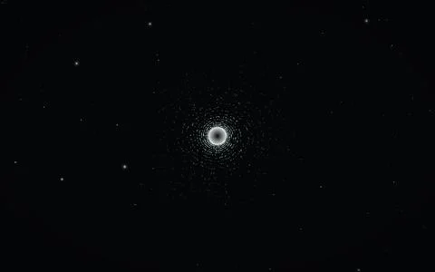 Deep space celestial object. Glowing star and constellation pattern. Monoch.. Stock Illustration