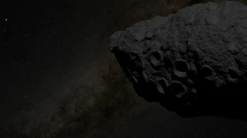 Deep Space Closeup Meteor Fly By Animation Stock Footage 153894438