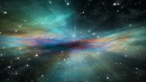 Deep Space, Colorful Nebula, Star Fields and Rays of Light Stock Footage 86808713