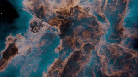 Deep Space Cosmic Nebula and Interstellar Gas Cloud Flight Stock Footage 345962109